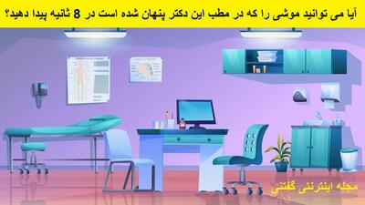 آیا می توانید موشی را که در مطب این دکتر پنهان شده است در 8 ثانیه پیدا دهید؟