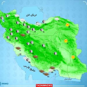 رگبار و رعدوبرق در مناطقی از جنوب کشور