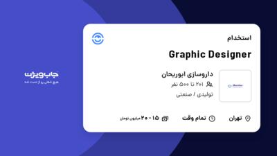 استخدام Graphic Designer در داروسازی ابوریحان