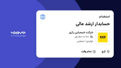 استخدام حسابدار ارشد مالی در شرکت شیمیایی رازی