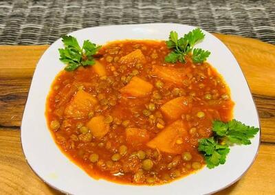 طرز تهیه خوراک عدسی متفاوت و خوشمزه شمالی 