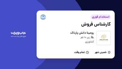 استخدام کارشناس فروش در رومینا دانش پارتاک