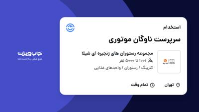 استخدام سرپرست ناوگان موتوری - آقا در مجموعه رستوران های زنجیره ای شیلا