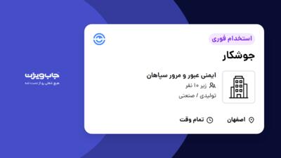 استخدام جوشکار - آقا در ایمنی عبور و مرور سپاهان