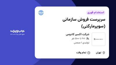 استخدام سرپرست فروش سازمانی (سوپرمارکتی) در شرکت اکسیر کادوس