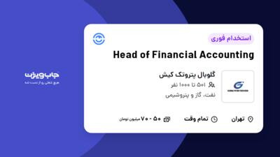 استخدام Head of Financial Accounting در گلوبال پتروتک کیش