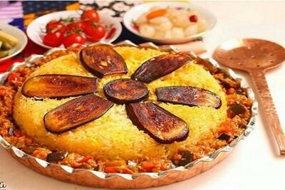 آموزش آشپزی / طرز تهیه پلو مسمای بادمجان