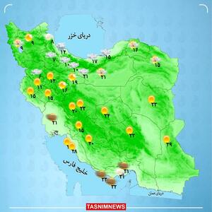 رگبار پراکنده در مرکز و شرق کشور