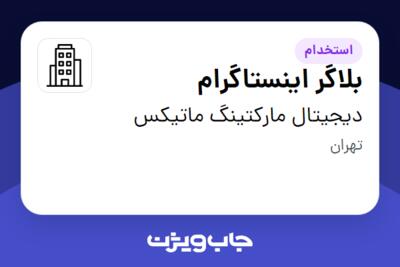 استخدام بلاگر اینستاگرام - خانم در دیجیتال مارکتینگ ماتیکس