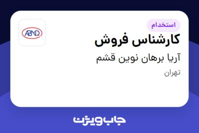 استخدام کارشناس فروش - خانم در آریا برهان نوین قشم