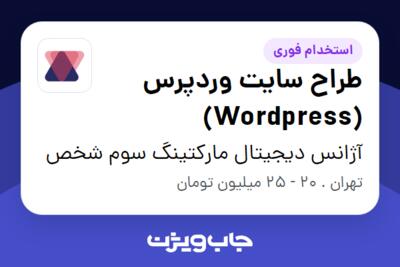 استخدام طراح سایت وردپرس (Wordpress) در آژانس دیجیتال مارکتینگ سوم شخص