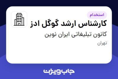 استخدام کارشناس ارشد گوگل ادز در کانون تبلیغاتی ایران نوین