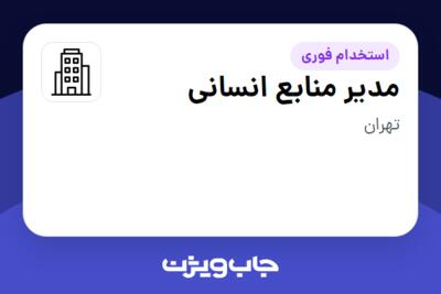 استخدام مدیر منابع انسانی در سازمانی فعال در حوزه شرکت های خدماتی / پیمانکاران