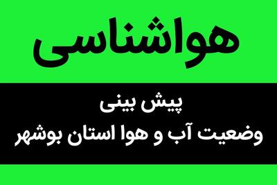 پیش بینی وضعیت آب و هوا بوشهر فردا پنجشنبه ۱۰ آبان ماه ۱۴۰۳ + هواشناسی بوشهر فردا | بوشهری ها بخوانند