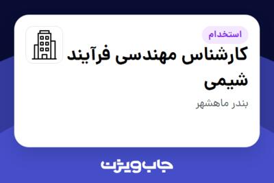 استخدام کارشناس مهندسی فرآیند شیمی - آقا در سازمانی فعال در حوزه نفت، گاز و پتروشیمی