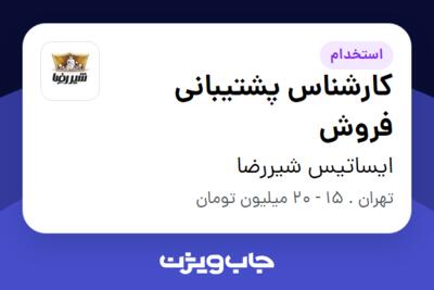 استخدام کارشناس پشتیبانی فروش - خانم در ایساتیس شیررضا