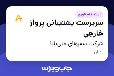 استخدام سرپرست پشتیبانی پرواز خارجی در شرکت سفرهای علی‌بابا