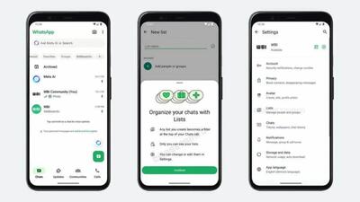 واتساپ قابلیت «فهرست‌های سفارشی» را برای مدیریت بهتر چت‌ها معرفی کرد