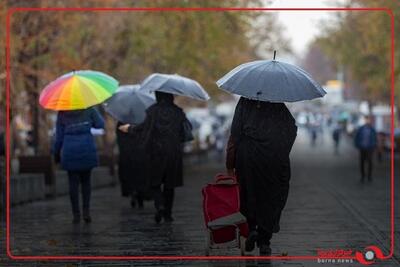 بارش شدید باران مرکز شهر تهران - کاخ گلستان