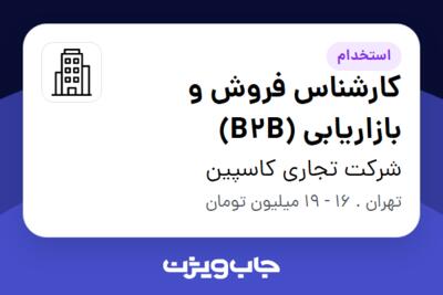 استخدام کارشناس فروش و بازاریابی (B2B) در شرکت تجاری کاسپین