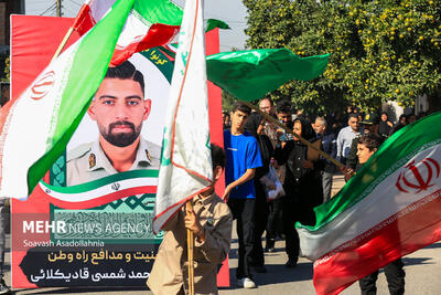 تشییع پیکر شهید مدافع امنیت «امیرمحمد شمسی» در قائمشهر