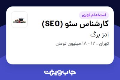 استخدام کارشناس سئو (SEO) در ادز برگ