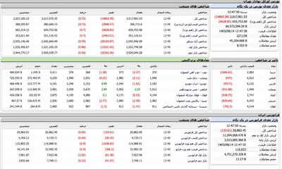 ریزش بورس همچنان ادامه دارد +جزئیات نمادها