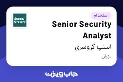 استخدام Senior Security Analyst در اسنپ گروسری