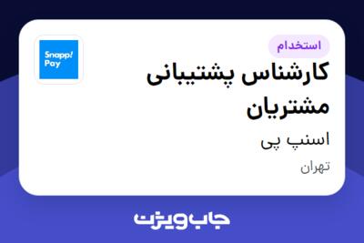 استخدام کارشناس پشتیبانی مشتریان در اسنپ پی