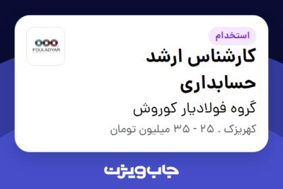 استخدام کارشناس ارشد حسابداری در گروه فولادیار کوروش