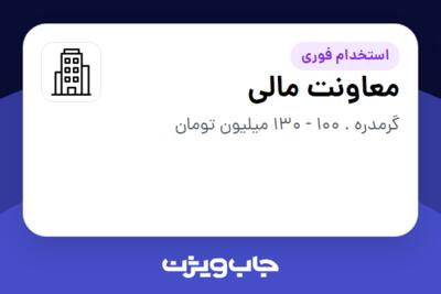 استخدام معاونت مالی در سازمانی فعال در حوزه تجارت / بازرگانی