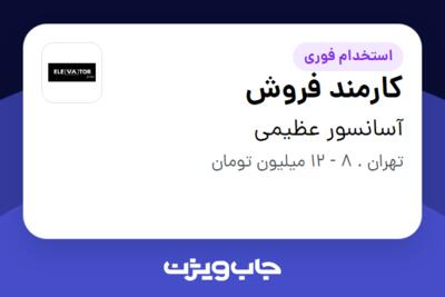 استخدام کارمند فروش - خانم در آسانسور عظیمی