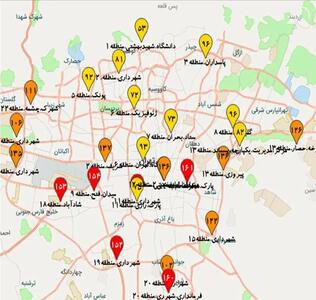 ۸ نقطه تهران در وضعیت قرمز / اسامی