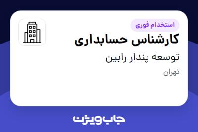 استخدام کارشناس حسابداری در توسعه پندار رابین