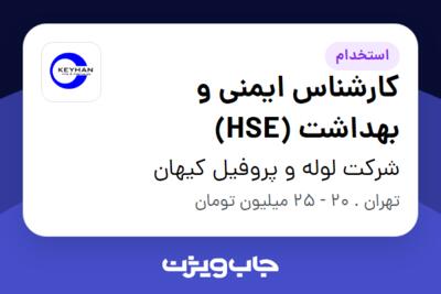 استخدام کارشناس ایمنی و بهداشت (HSE) - آقا در شرکت لوله و پروفیل کیهان