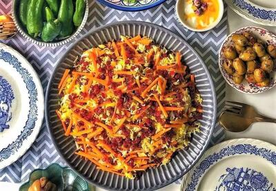 طرز تهیه هویج پلو مجلسی با مرغ؛ طعمی شیرین و جذاب برای مهمانی‌ها