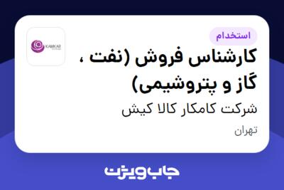 استخدام کارشناس فروش (نفت ، گاز و پتروشیمی) در شرکت کامکار کالا کیش
