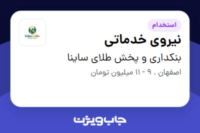 استخدام نیروی خدماتی در بنکداری و پخش طلای ساینا