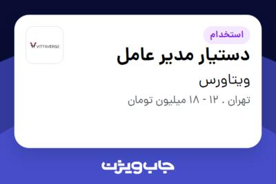 استخدام دستیار مدیر عامل - خانم در ویتاورس