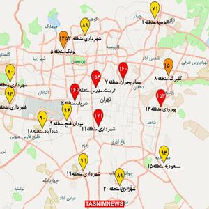 نقشه شاخص های آلودگی در تهران: بدترین وضعیت اینجاست! (تصویر)