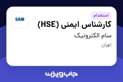 استخدام کارشناس ایمنی (HSE) در سام الکترونیک