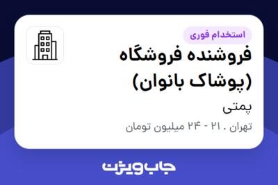 استخدام فروشنده فروشگاه (پوشاک بانوان) در پمتی