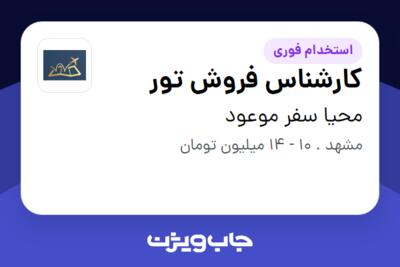 استخدام کارشناس فروش تور - خانم در محیا سفر موعود