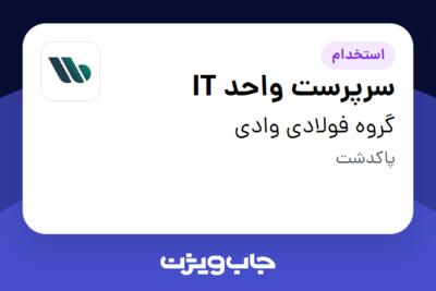 استخدام سرپرست واحد IT در گروه فولادی وادی