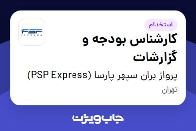 استخدام کارشناس بودجه و گزارشات در پرواز بران سپهر پارسا (PSP Express)