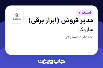 استخدام مدیر فروش (ابزار برقی) - آقا در سازوکار