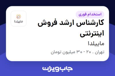 استخدام کارشناس ارشد فروش اینترنتی در ماییلدا