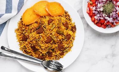 طرز تهیه لوبیا پلو مجلسی + نکات و ترفند