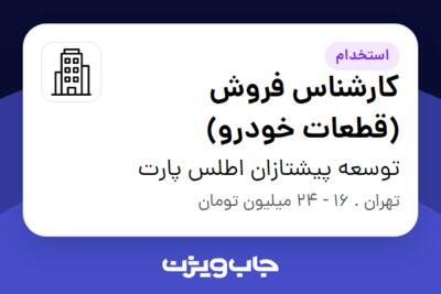 استخدام کارشناس فروش (قطعات خودرو) - خانم در توسعه پیشتازان اطلس پارت