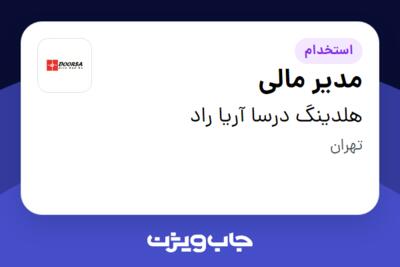 استخدام مدیر مالی در هلدینگ درسا آریا راد